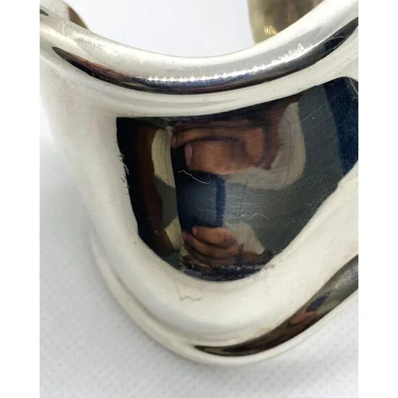 Tiffany & Co Elsa Peretti 1975 Sterling Silver 925 Bone  Cuff Bracelet Right - Picture 7 of 13